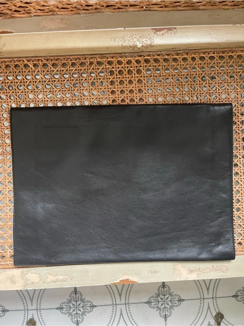 T. Anthony Black Leather Portfolio/Document sleeve